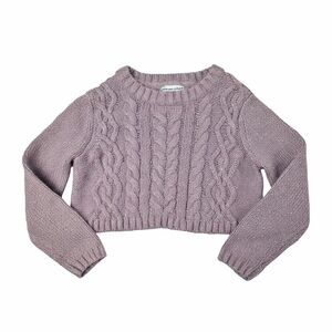 Cupcakes and Cashmere 2T Lavender Glitter Cable Knit Sweater